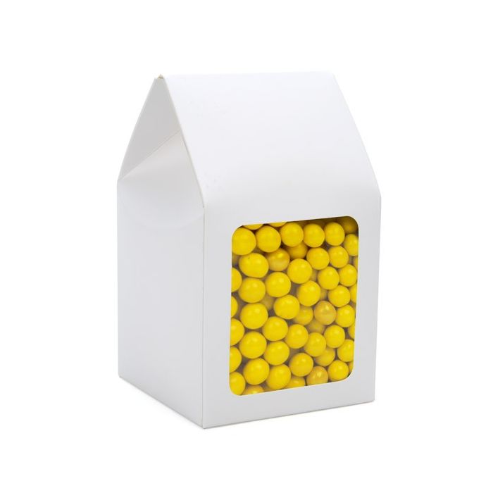 Papperslådor med Fönster glansig Vit 9x9x16,5cm (25 st) [FS330]