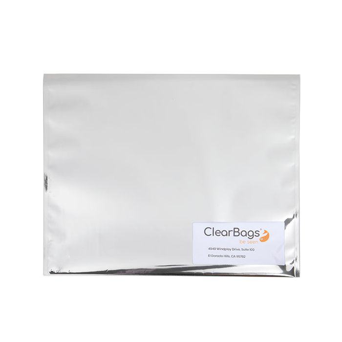 Metallic Silver Glamour Mailer + fönster 30,5 x 23 cm (100 st) [MMW129S]