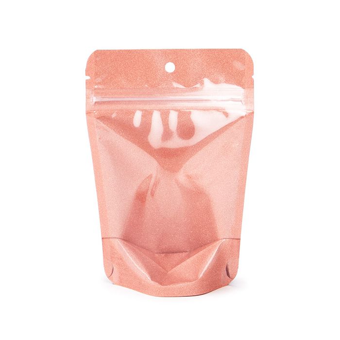 Stå upp påsar 10.2x6x15.2 cm Rose Gold Glitter (100 st) [ZBG2GLRG]