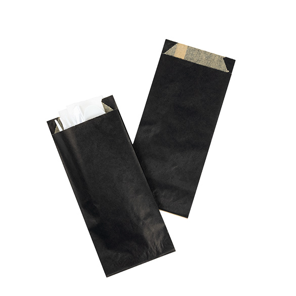 Fettresistenta Papperspåsar Svart 8,9x2,9x19,7cm (100 st) [GPB1B]