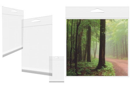 Cellofanpåsar med Eurohål 18,9x13,3cm Transparent med Tejpremsa (100 st) [HB5]