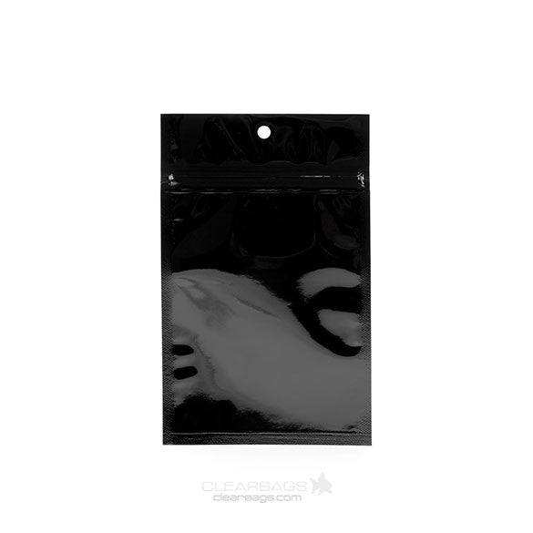 Blixtlåspåsar Svart 9x12,5cm Metalliserad (100 st) [HZBB4MB]