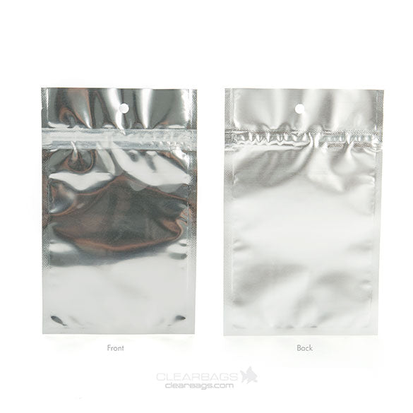 Blixtlåspåsar Transparent/Silver 9x12,5cm (100 st) [HZBB4S]