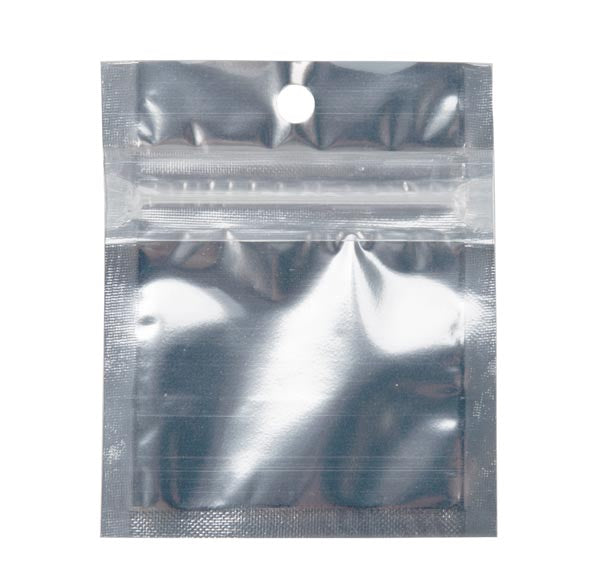 Blixtlåspåsar Transparent/Silver 5x5cm (100 st) [HZBB9S]