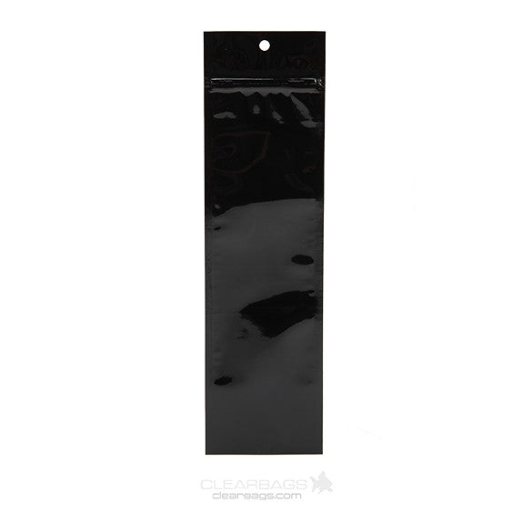 Blixtlåspåsar Svart 6,5x23cm Metalliserad (100 st) [HZBB1MB]