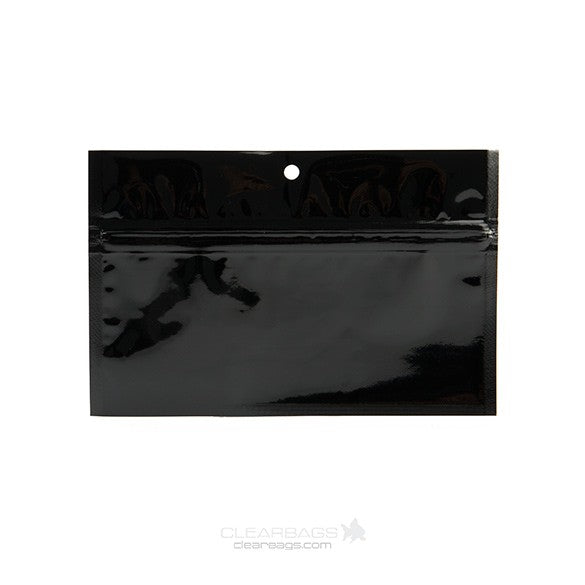 Blixtlåspåsar Svart 15x7cm Metalliserad (100 st) [HZBB2MB]