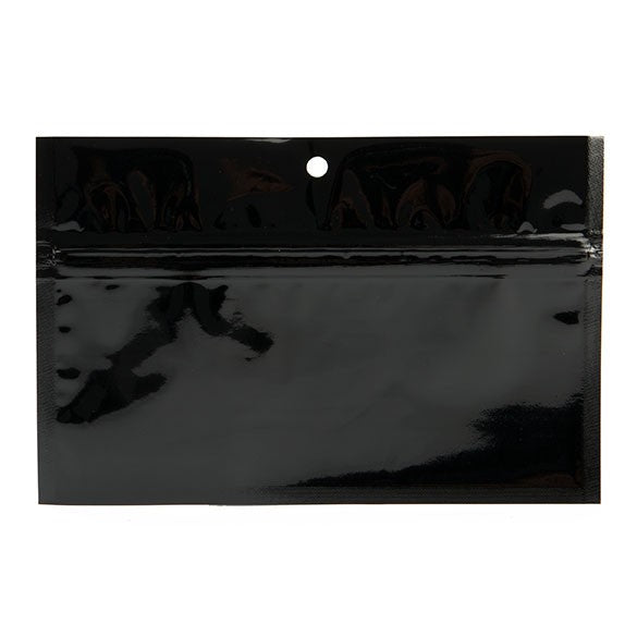 Blixtlåspåsar Svart 15x7cm Metalliserad (100 st) [HZBB2MB]