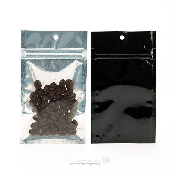 Blixtlåspåsar Transparent/Svart 7,5x11,5cm (100 st) [HZBB3CB]