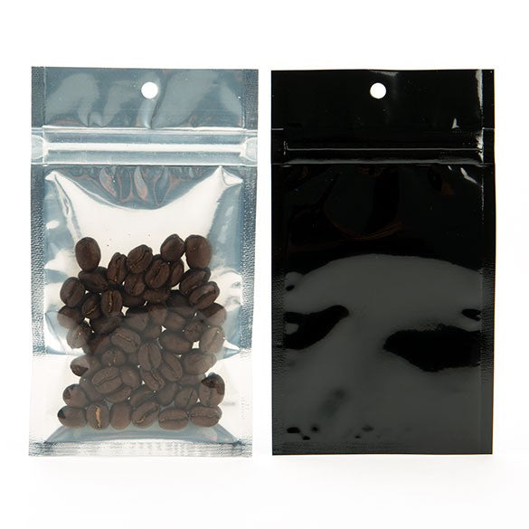 Blixtlåspåsar Transparent/Svart 7,5x11,5cm (100 st) [HZBB3CB]