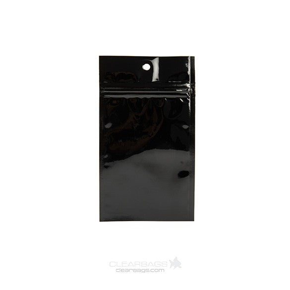 Blixtlåspåsar Svart 7,5x11,5cm Metalliserad (100 st) [HZBB3MB]