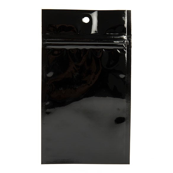 Blixtlåspåsar Svart 7,5x11,5cm Metalliserad (100 st) [HZBB3MB]
