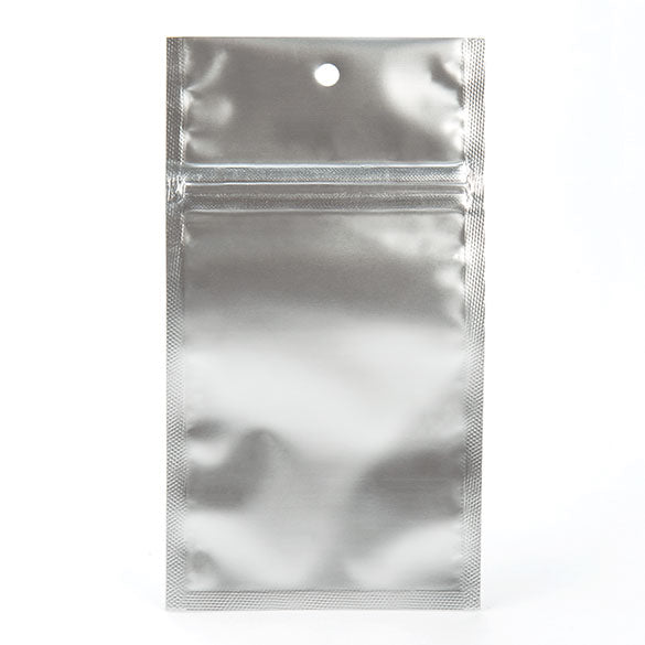 Blixtlåspåsar Silver 7,5x11,5cm Metalliserad (100 st) [HZBB3MS]