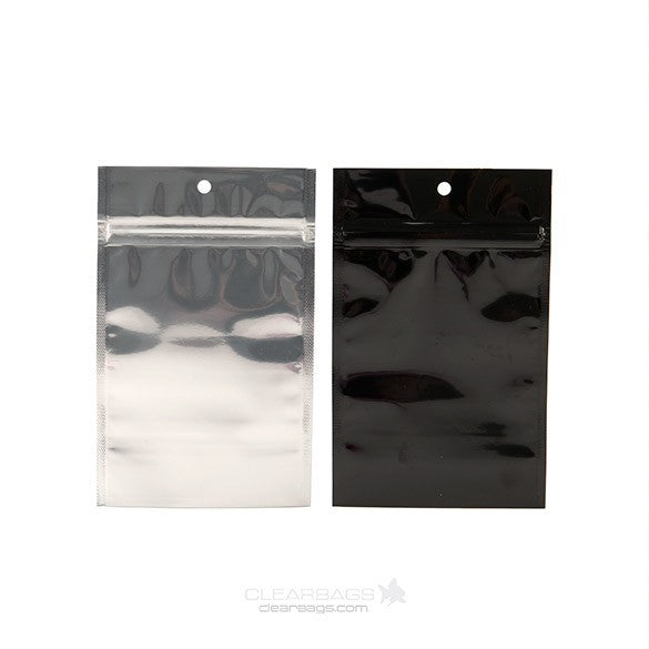 Blixtlåspåsar Transparent/Svart 9x12,5cm (100 st) [HZBB4CB]