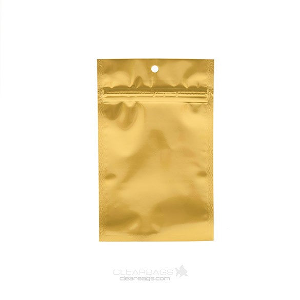 Blixtlåspåsar Guld 9x12,5cm Metalliserad (100 st) [HZBB4MG]