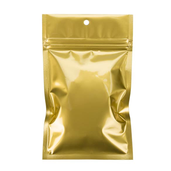 Blixtlåspåsar Guld 9x12,5cm Metalliserad (100 st) [HZBB4MG]