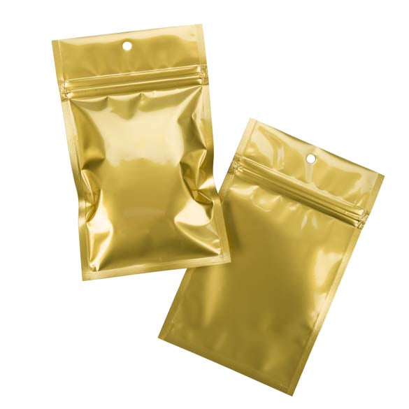 Blixtlåspåsar Guld 9x12,5cm Metalliserad (100 st) [HZBB4MG]