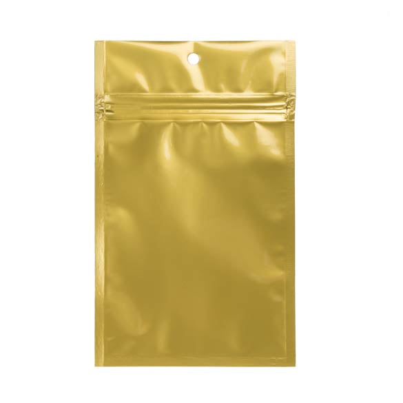 Blixtlåspåsar Guld 9x12,5cm Metalliserad (100 st) [HZBB4MG]