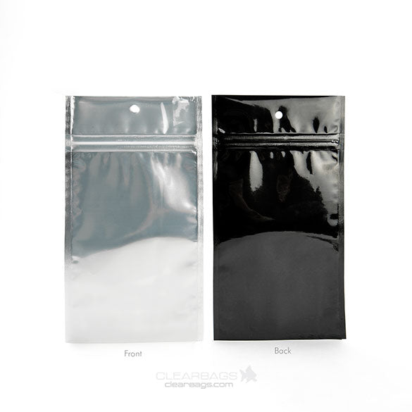 Blixtlåspåsar Transparent/Svart 10x16,5cm (100 st) [HZBB5CB]