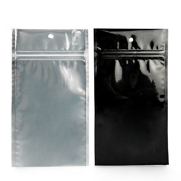 Blixtlåspåsar Transparent/Svart 10x16,5cm (100 st) [HZBB5CB]