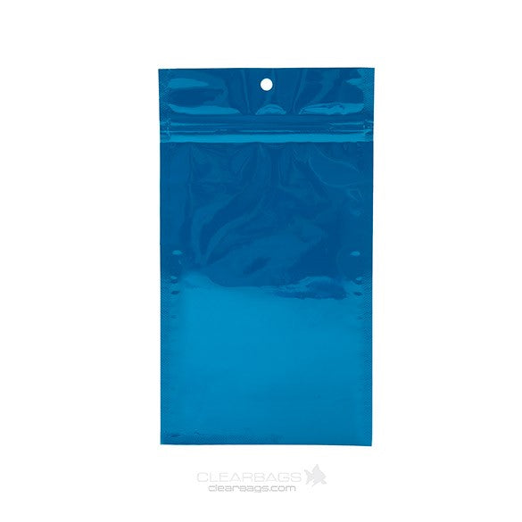 Blixtlåspåsar Blå 12,5x21cm Metalliserad (100 st) [HZBB6MBL]