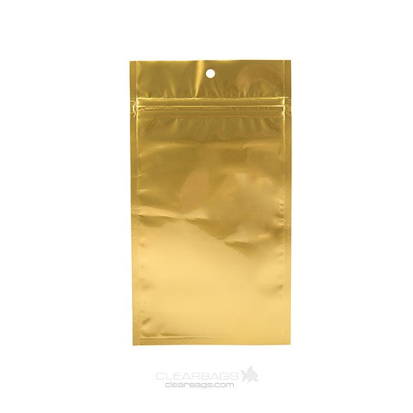 Blixtlåspåsar Guld 10x16,5cm Metalliserad (100 st) [HZBB5MG]