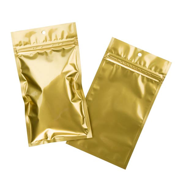 Blixtlåspåsar Guld 10x16,5cm Metalliserad (100 st) [HZBB5MG]