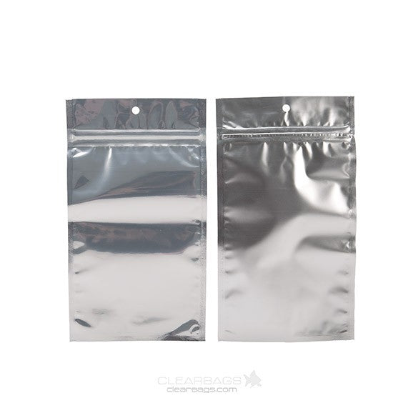 Blixtlåspåsar Transparent/Silver 10x16,5cm (100 st) [HZBB5S]