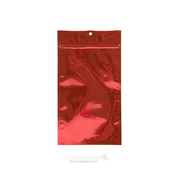 Blixtlåspåsar Röd 10x16,5cm Metalliserad (100 st) [HZBB5MR]