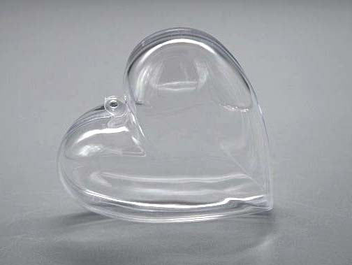 Plast Transparent Hjärta 8cm (25 st) [PEP-0708080]