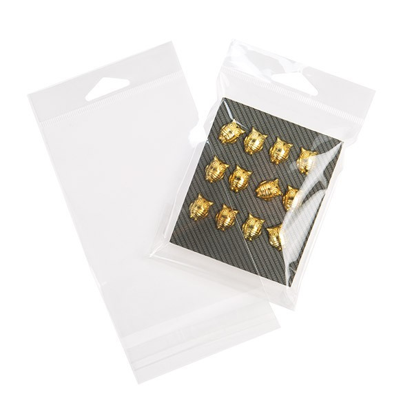 Cellofanpåsar med Eurohål 9,7x14,2cm Transparent med Tejpremsa (100 st) [HB3X5XL]