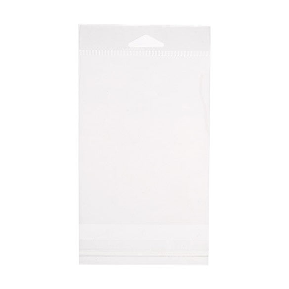 Cellofanpåsar med Eurohål 10,8x13,7cm Transparent med Tejpremsa (100 st) [HB4B2]