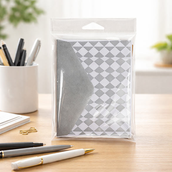 Cellofanpåsar med Eurohål 10,8x15,6cm Transparent med Tejpremsa (100 st) [HB4X6PC]
