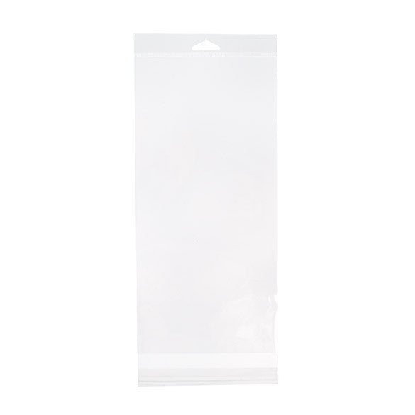 Cellofanpåsar med Eurohål 15,2x31,8cm Transparent med Tejpremsa (100 st) [HB612]