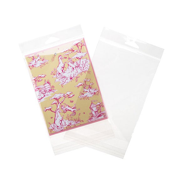 Cellofanpåsar med Eurohål 12,5x17,3cm Transparent med Tejpremsa (100 st) [HB65]