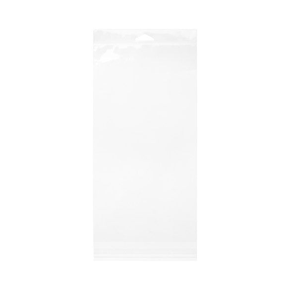 Cellofanpåsar med Eurohål 16,4x31,1cm Transparent med Tejpremsa (100 st) [HB6X12]