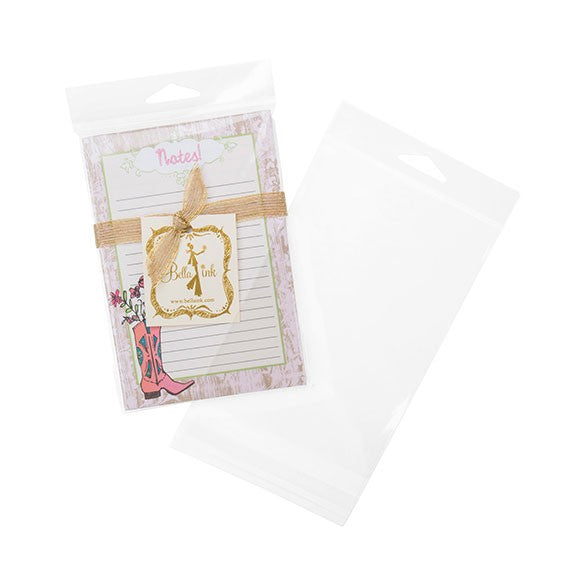 Cellofanpåsar med Eurohål 11,3x15,9cm Transparent med Tejpremsa (100 st) [HB6X4]