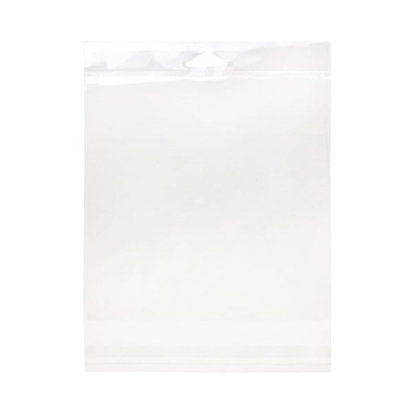 Cellofanpåsar med Eurohål 16,8x22,2cm Transparent med Tejpremsa (100 st) [HB6X8]