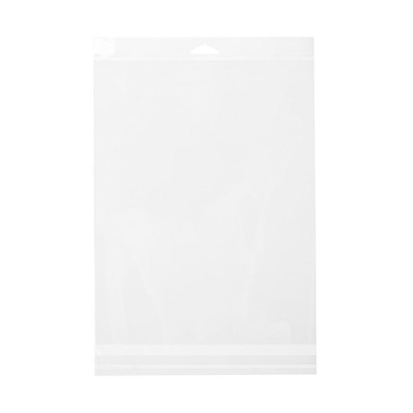 Cellofanpåsar med Eurohål 22,2x28,6cm Transparent med Tejpremsa (100 st) [HB811S]