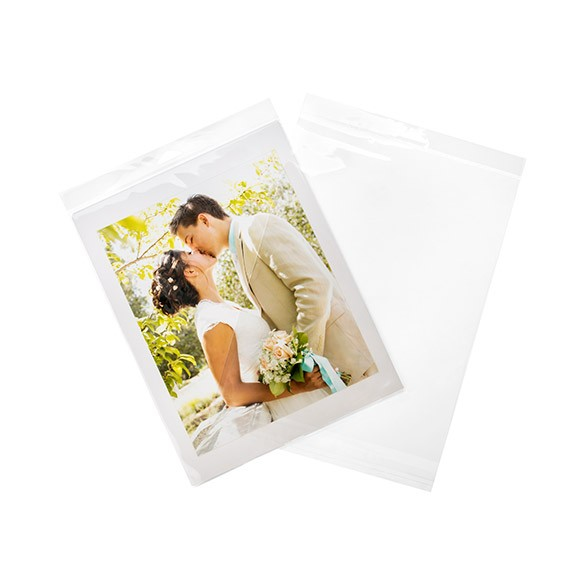 Cellofanpåsar med Eurohål 24x31,1cm Transparent med Tejpremsa (100 st) [HB9]