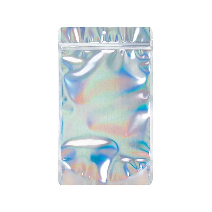 Stå upp påsar holografisk 17,1x8,9x28,6cm Med hängande hål (25 st)[ZBGH4]