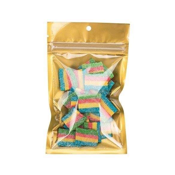 Blixtlåspåsar Transparent/Guld 9,2x12,7cm (100 st) [HZB4CG]