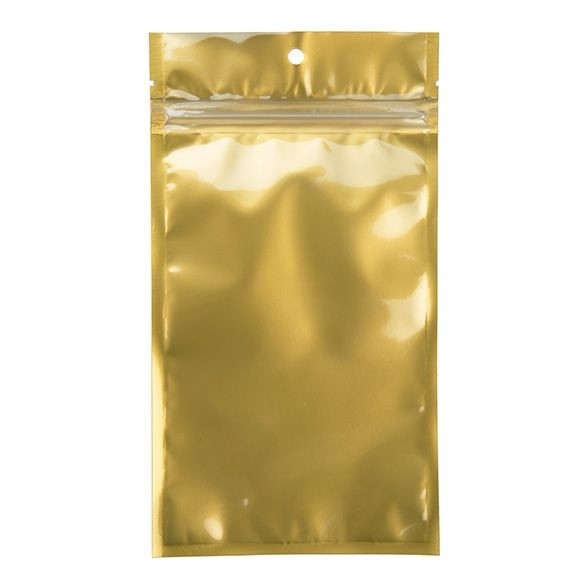 Blixtlåspåsar Transparent/Guld 10,2x16,5cm (100 st) [HZB5CG]