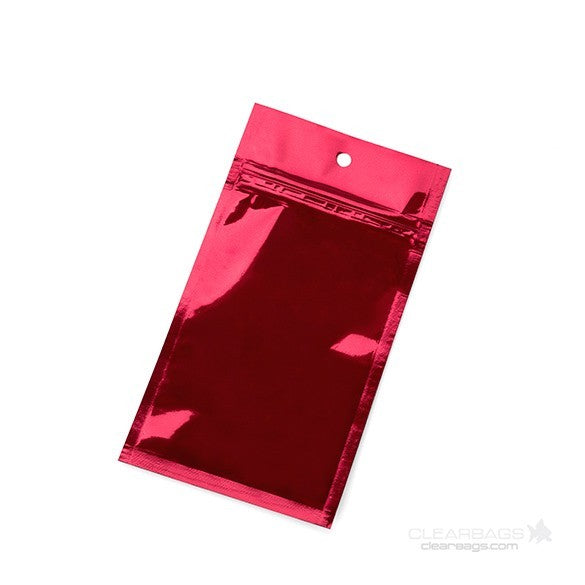 Blixtlåspåsar Röd 7,6x11,4cm Metalliserad (100 st) [HZBB3MR]