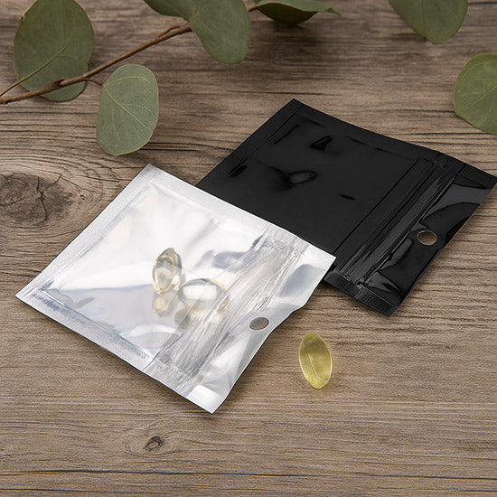 Blixtlåspåsar Transparent/Svart 5x5cm (100 st) [HZBB9CB]