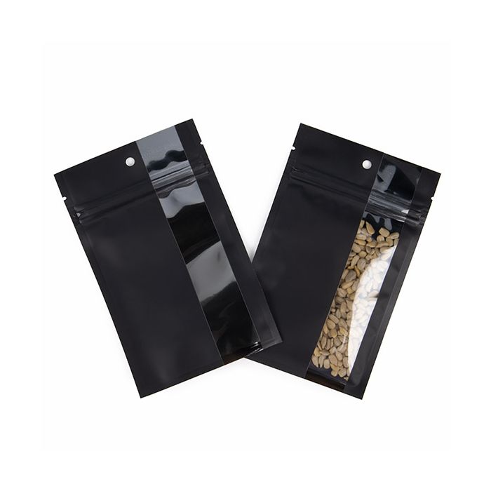 Blixtlåspåsar Svart med vertikalt fönster 9,2x12,7 cm (100 St) [HZBV4MB]