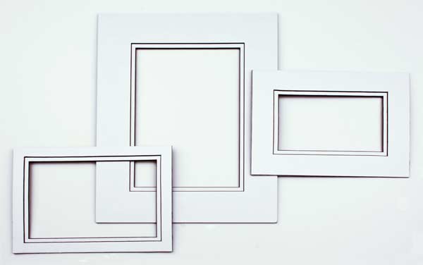 Mount Board Double thick White/Black 20.3x25.4cm with 12x17cm Window
