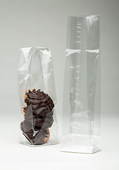 Block Bottom Bags Super Clear 6.4x5.1x24.8cm with paper insert