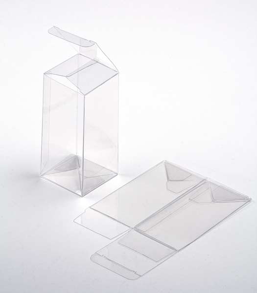 Plastic Gift Boxes 7.6x7.6x15.2cm Crystal Clear with Autolock Bottom