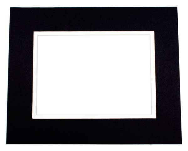 Passepartout Dubbel tjock Svart/Vit 50,8x61cm med 39,7x49,9cm Fönster (10 st) [MD20172]