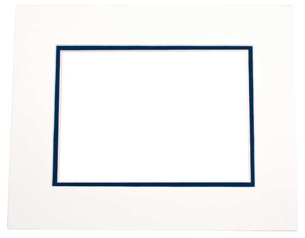 Passepartout Dubbel tjock Elfenben/Mörk Blå 45,7x61cm med 32,1x47,3cm Fönster (10 st) [MD20092]